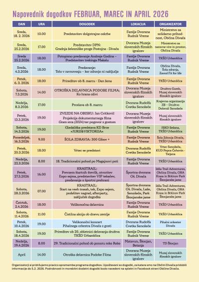 Glasnik februar 2026 - napovednik